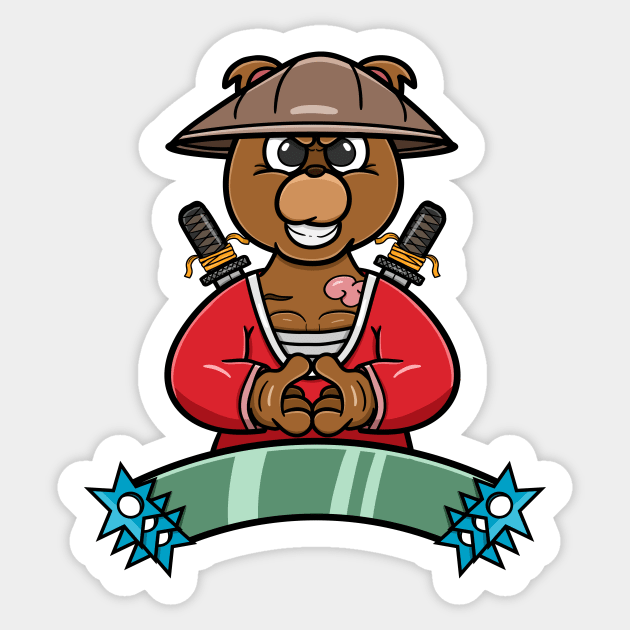 Ninja Bear Head Cartoon Sticker by tedykurniawan12